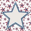 USA frame with illustration red, white and blue USA flag stars Royalty Free Stock Photo