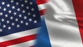 Usa France Realistic Half Flags Together