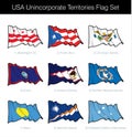 USA - Free Associated States and Unincorporated Territories Flag Set