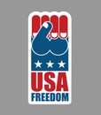 USA Freedom hand. American fist. Symbol of USA Patriot. United S