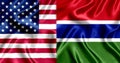 USA and Gambia flag silk Royalty Free Stock Photo