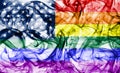 USA gay smoke flag, LGBT USA flag