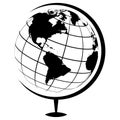 Usa globe ball world map black