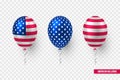 USA glossy balloons design of American flag. Royalty Free Stock Photo