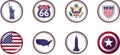 USA Glossy Icon Set Royalty Free Stock Photo