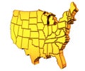 USA gold map 3D