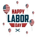 USA Happy Labor Day logo weekend party lettering design