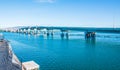 USA, HAWAII - June 23, 2022: USS Bowfin Submarine and Admiral Clarey Bridge, also known as the Ford Island Bridge in Pearl Harbor Royalty Free Stock Photo