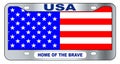 USA Home Of The Brave License Plate Royalty Free Stock Photo