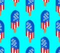 USA ice cream pattern seamless. Patriotic National dessert in America background
