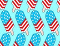 USA ice cream pattern seamless. Patriotic National dessert in America background