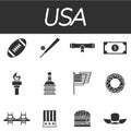 USA icon set Royalty Free Stock Photo