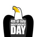 USA Independence Day. Bald Eagle And Text. Large Predatory Bird