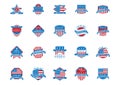 USA independence day banner collection illustration.. Vector illustration decorative background design Royalty Free Stock Photo