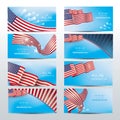 USA independence day banners collection. Vector illustration decorative design Royalty Free Stock Photo