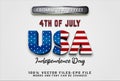 USA Independence Day 3d text effect premium vectors Royalty Free Stock Photo