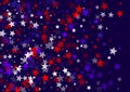 USA Independence Day July 4 stars flying vector banner background in American flag colors. Royalty Free Stock Photo