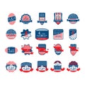 usa independence day label and banner collection. Vector illustration decorative design Royalty Free Stock Photo