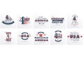 usa independence day labels collection. Vector illustration decorative design Royalty Free Stock Photo