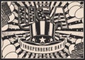 USA Independence Day monochrome poster Royalty Free Stock Photo