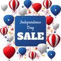 USA Independence Day sale vector card