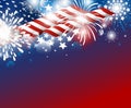 USA independence day 4th of july design of american flag with fireworks Royalty Free Stock Photo