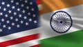 Usa India Realistic Half Flags Together