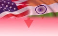 USA and India Trade war economy export United States of America Royalty Free Stock Photo
