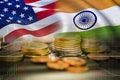 USA and India Trade war economy export United States of America Royalty Free Stock Photo