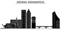 Usa, Indiana, Indianapolis architecture vector city skyline, travel cityscape with landmarks, buildings, isolated sight
