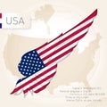 USA infographics with flag, map and information. Vector illustration