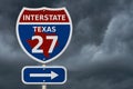 USA Interstate 27 highway sign