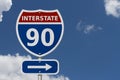 USA Interstate 90 highway sign