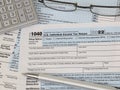 USA IRS Income Tax Return Form 1040 in 2023 for 2022 Filing Royalty Free Stock Photo