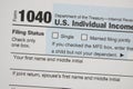 USA IRS Income Tax Return Form 1040 in 2020 Macro View