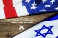 USA and Israel. Image theme: cooperation of states in fight against coronavirus COVID-19 pandemic