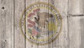 US State Illinois Seal Wooden Fence