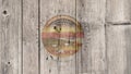 US State Kansas Seal Wooden Fence