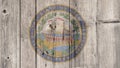 US State New Hampshire Seal Wooden Fence Royalty Free Stock Photo