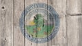 US State North Dakota Seal Wooden Fence