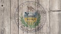 US State Pennsylvania Seal Wooden Fence Royalty Free Stock Photo