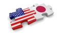 USA and Japan puzzle from flags