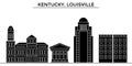 Usa, Kentucky, Louisville architecture vector city skyline, travel cityscape with landmarks, buildings, isolated sights Royalty Free Stock Photo