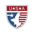 usa label with eagle. Vector illustration decorative design Royalty Free Stock Photo