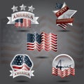 Usa labels and banners collection. Vector illustration decorative background design Royalty Free Stock Photo