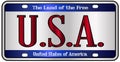 USA Land Of The Free Patriotic Number Plate