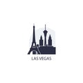 Las Vegas city skyline silhouette vector logo illustration