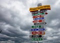 Route 66 Motel funny signpost, travel destinations, USA, Lebanon Missouri Royalty Free Stock Photo