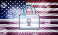 USA lockdown preventing ncov epidemic or outbreak - 3d Illustration