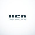 USA logo with USA flag elements. USA badge. Vector illustration Royalty Free Stock Photo